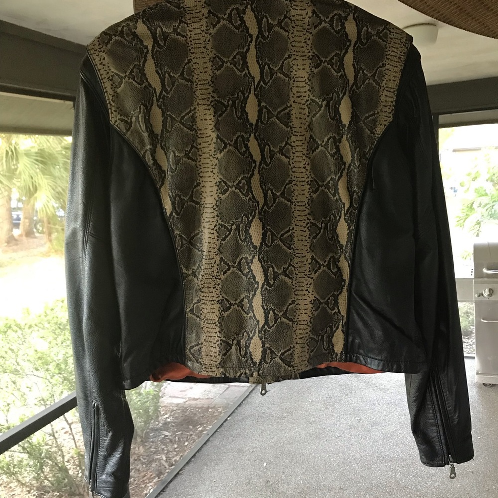 Harley Davidson Black And Python Snakeskin Leathe… - image 2